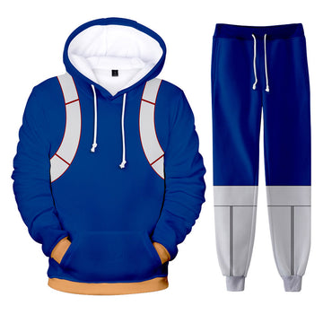 Anime My Hero Academia Todoroki Shoto Conjunto de pantalones Sudadera con Capucha Estampada Unisex.